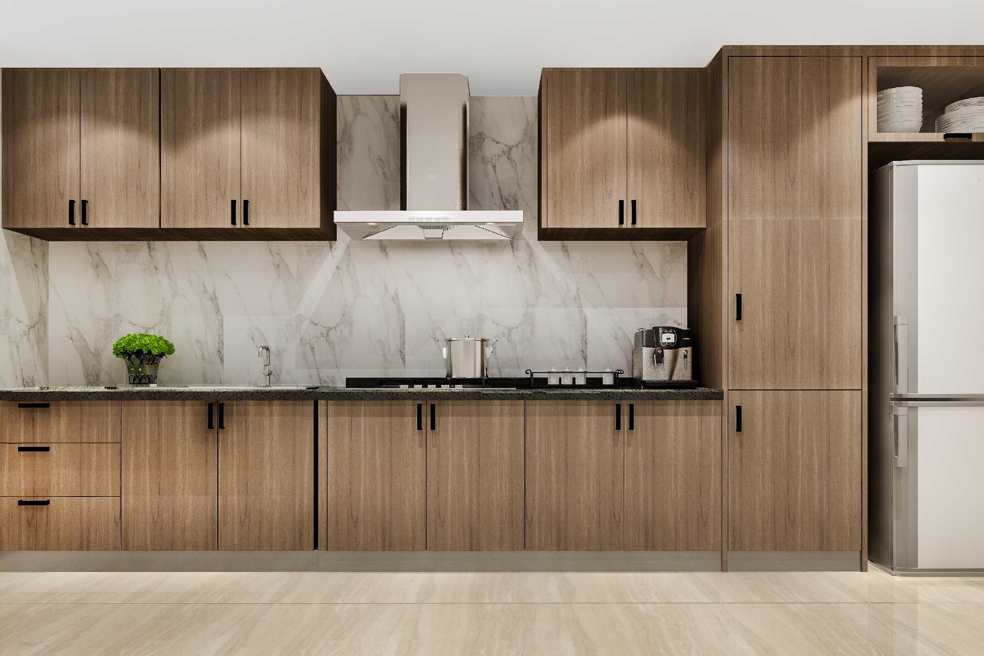 minimal kitchen with modern cabinets